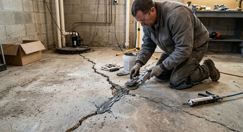 Cracked Basement Floor Repair in Marysville, WA