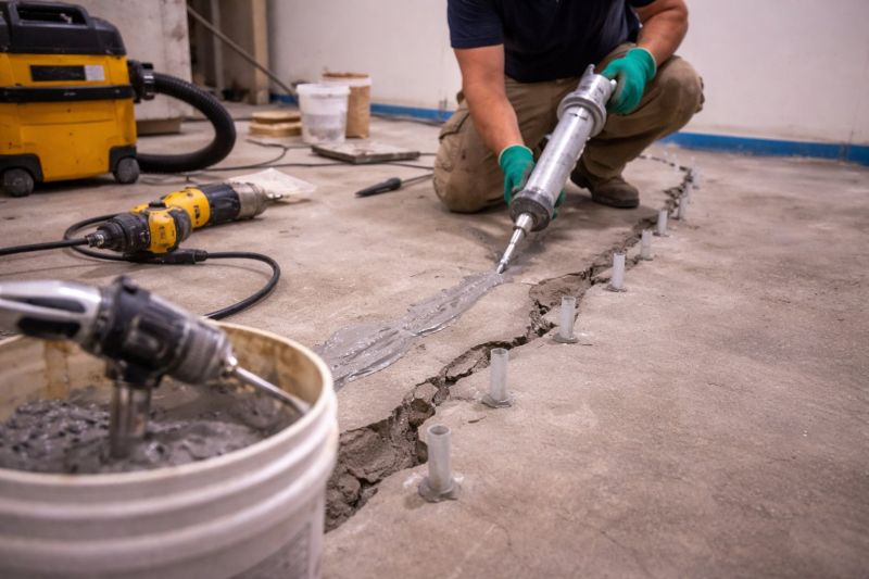 Cracked Basement Floor Repair in Marysville, WA