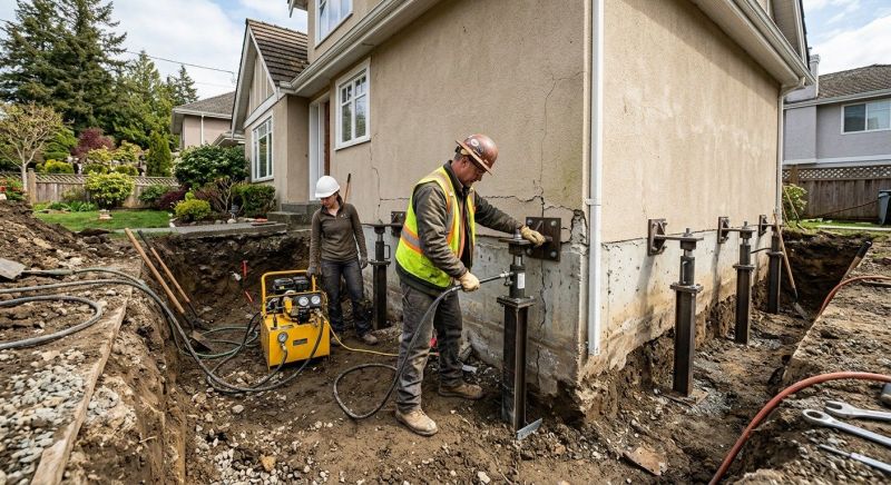 Sinking Foundation Repair in Kingston, WA